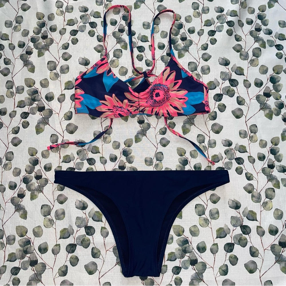Aerie Sunflower Floral Bikini Set